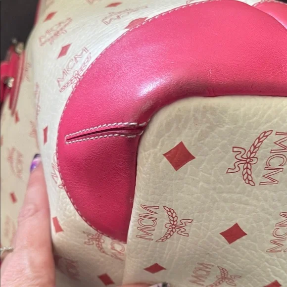 MCM Pink and Cream Tote Bag - Picture 6 of 14